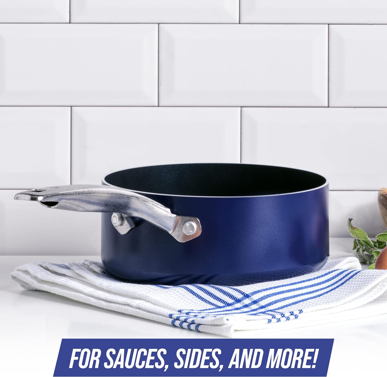 Cookware, Diamond Infused Ceramic Nonstick, Saucepan with Lid, Nonstick Cookware, Nonstick Pot -2QT Cookware, Diamond Infused Ceramic Nonstick, Saucepan with Lid, Nonstick Cookware, Nonstick Pot -2QT